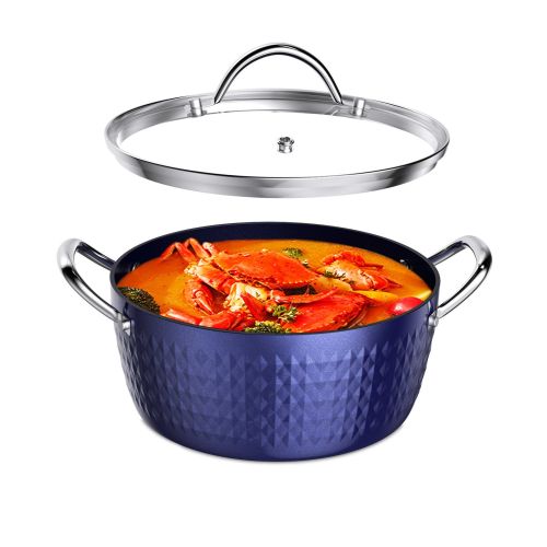Casserole Dish; Induction Saucepan with Lid; 24cm/ 2.2L Stock Pots Non Stick Saucepan; Aluminum Ceramic Coating Cooking Pot - PFOA Free; Suitable for Casserole Dish; Induction Saucepan with Lid; 24cm/ 2.2L Stock Pots Non Stick Saucepan; Aluminum Ceramic Coating Cooking Pot - PFOA Free; Suitable for