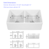 White Farmhouse Sink - 33 inch White Ceramic Double Bowl Farm Kitchen Sink