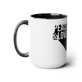 Accent Ceramic Coffee Mug 15oz - Peace And Love Duo Illustration