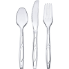 Comfy Package Premium Plastic Silverware Heavy Duty Disposable Cutlery Set, 192-Pack Clear