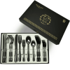 Runfly 20 Pieces Stainless Steel Black Silverware Set with Fancy Gift Box. Service for 4. 4.3lb.