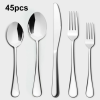 Lovote Flatware Set 45 Pieces Stainless Steel Silverware Sets, Utensils Set Service for 9, Tableware Cutlery Set for Home and Restaurant Including Sal