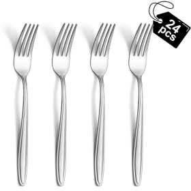 Mirdinner 24 Pcs Dinner Forks set, 7.79-Inch Stainless Steel Forks Silverware Set, Flatware/Salad Forks, Table Forks, Using for Home, Kitchen or Resta