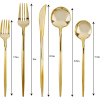 PLASTICPRO 40pc Disposable Gold Plastic Silverware Set with Spoons, Knives, Forks, and Teaspoons, Service for 8