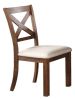 Set of 2 Side Chairs Natural Brown Finish Solid wood Contemporary Style Kitchen Dining Room Furniture Unique X- Design Chairs