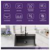 33Inch Topmount 18Gauge Stainless Steel kitchen Sink With Black Spring Neck Faucet