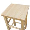 Square Solid Wood Folding Dining Cart with 2 Free Stools Natural--Old code: 95835468