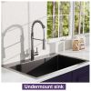 33Inch Topmount 18Gauge Stainless Steel kitchen Sink With Black Spring Neck Faucet