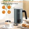 Frother for Coffee, Milk Frother, 4 IN 1 Automatic Hot and Cold Foam Maker, BIZEWO Stainless Steel Milk Steamer for Latte, Cappuccinos, Macchiato, Hot