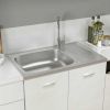 Kitchen Sink with Drainer Set Silver 31.5"x19.7"x6.1" Stainless Steel