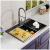 32x22 Inch Topmount Gunmetal Black Workstation 18 Gauge Stainless Steel Single Bowl Kitchen Sink