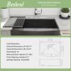 30 Black Farmhouse Sink 30x21x10 Stainless Steel Apron Front Kitchen Sink Gunmetal Black 16 Gauge 10 Inch Deep Single Bowl