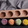 Wooden Moon Cake Mold DIY Rice Cake Baking Mold Wagashi Snow Skin Mooncake Mold Azalea 40g