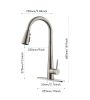 Kitchen Faucet with Pull Down Sprayer Brushed Nickel, High Arc Single Handle Kitchen Sink Faucet with Deck Plate, Commercial Modern Stainless Steel Ki