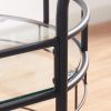 Black, Iron Frame(Baking Paint), Mobile glass dining cart easy to clean