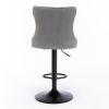 Modern Upholstered Bar Stools with Backs Comfortable Tufted for Home Pub and Kitchen Island(Gray; Set of 2)