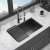 Gunmetal Black Kitchen Sink -32" Undermount Singel Bowl Kitchen basin 18 Gauge Stainless Steel with 9 Inch Deep