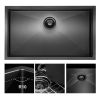 30" x 21" x 10" Undermount Kitchen Sink 16 Gauge Stainless Steel Single Bowl Kitchen Sink Gunmetal Black