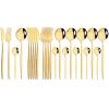 Commercial & Household 24Pcs Dinnerware Set Stainless Steel Flatware Tableware