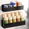 2 Pack Magnetic Spice Storage Rack Organizer for Refrigerator and Oven, Black Fridge Organizers and Storage,Magnetic Fridge Shelf Seasoning Rack,Perfe