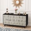 59.84" 4 Doors Vintage Sideboard ,Freestanding Sideboard Storage Cabinet Entryway Floor Cabinet for Living Room Office Bedroom