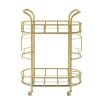 2 Glass Shelves  Serving Trolley Bar Cart  with Durable Metal Frame for Hotel Dining Room Restaurant