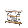 Kitchen Cart 3-Drawer Removable Storage Rack Trolley Cart with Rolling Wheels