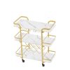 Drinks Trolley Cart with Rolling Wheels Hotel Serving Cart with Wine and Glass Holders Bar Carts