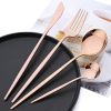 Commercial & Household 24Pcs Dinnerware Set Stainless Steel Flatware Tableware