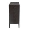 Wood Storage Cabinet with Two Tempered Glass Doors ,Four Legs and Adjustable Shelf,Suitable for Living Room, Study and Entrance